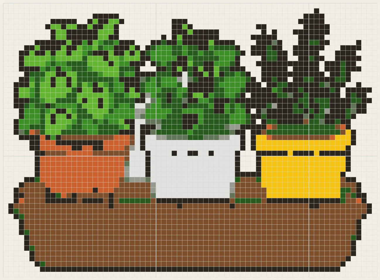 Kitchen herb trio perler bead pattern