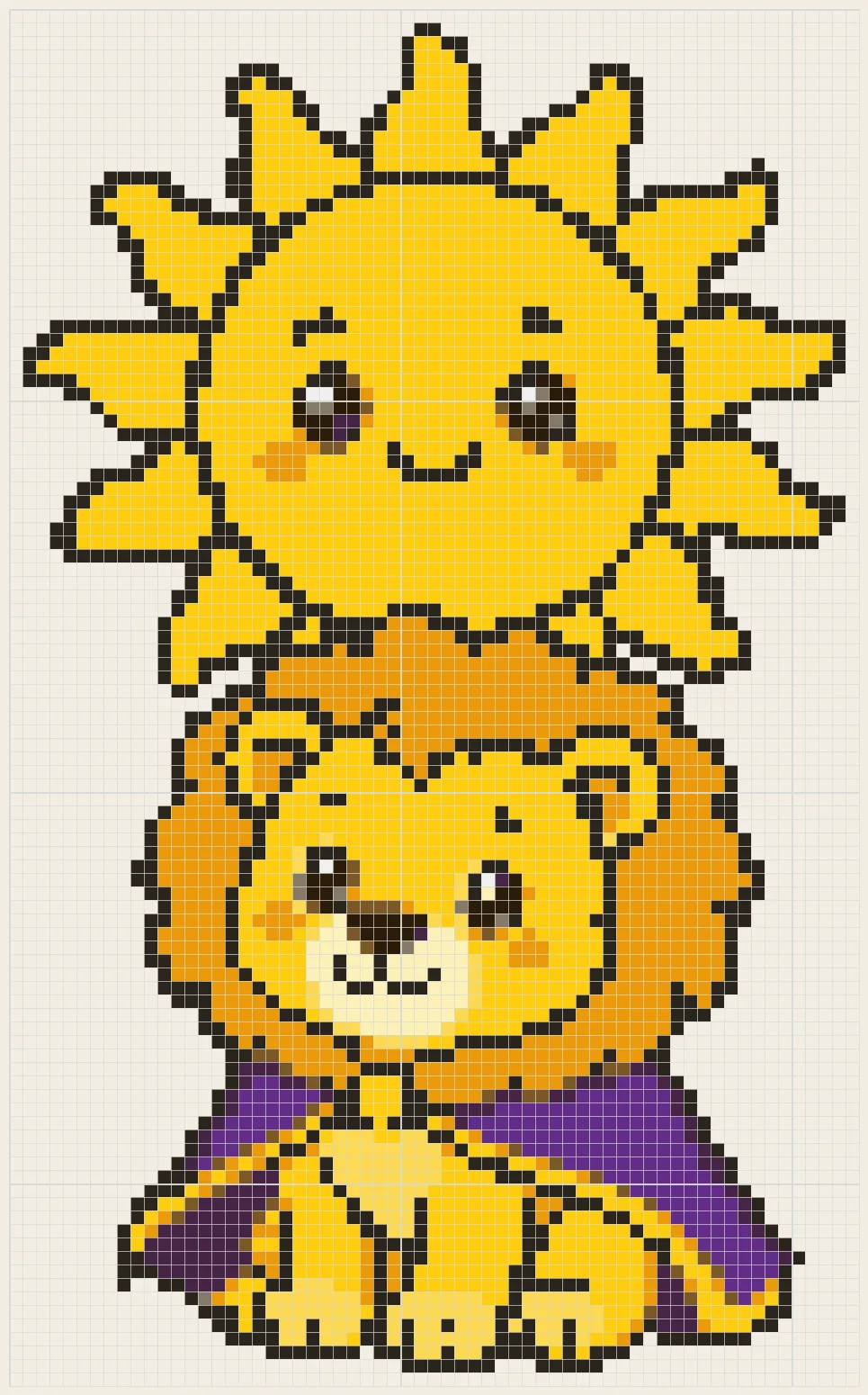 Lion under the sun perler bead pattern