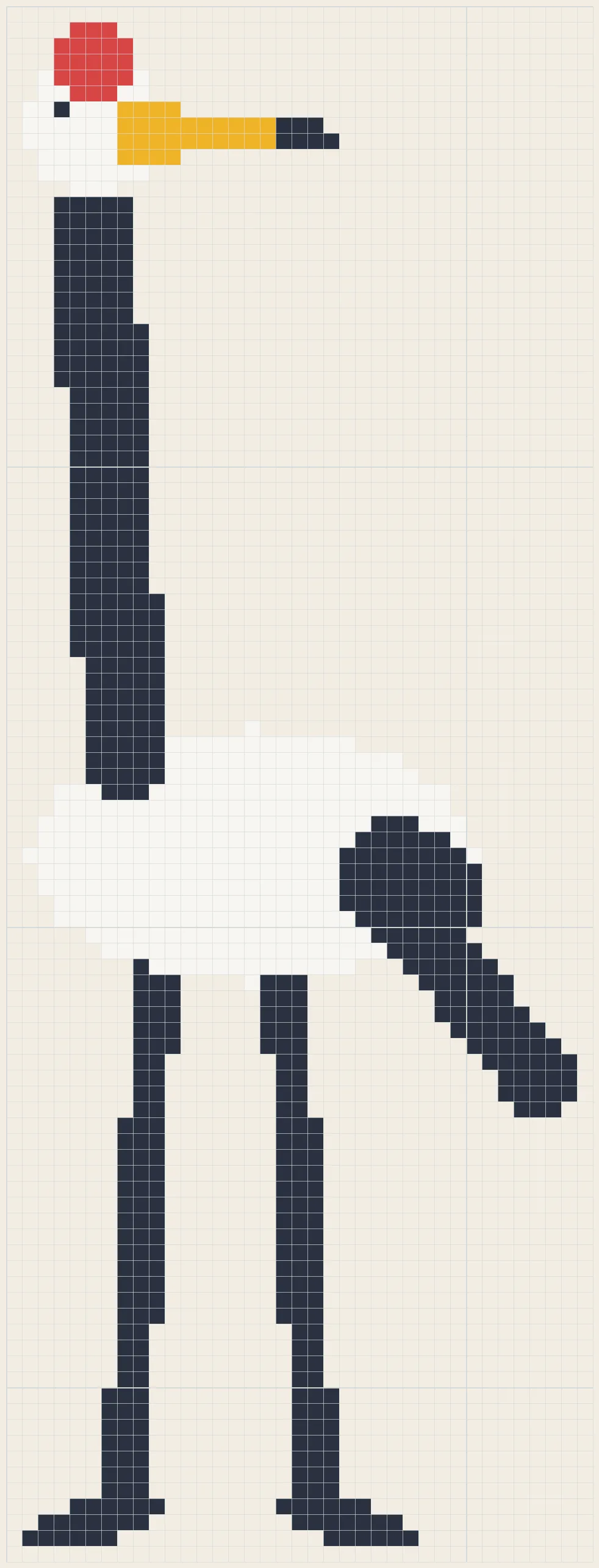 Long-leg crane perler bead pattern