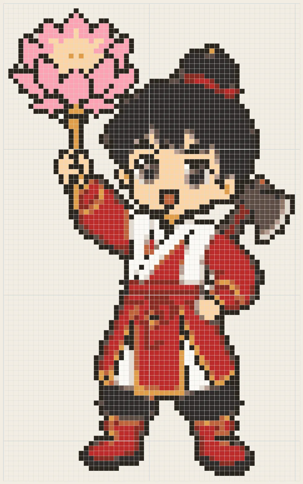 Lotus lantern boy perler bead pattern