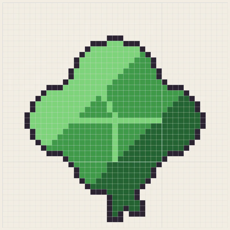 Four-leaf clover perler bead pattern