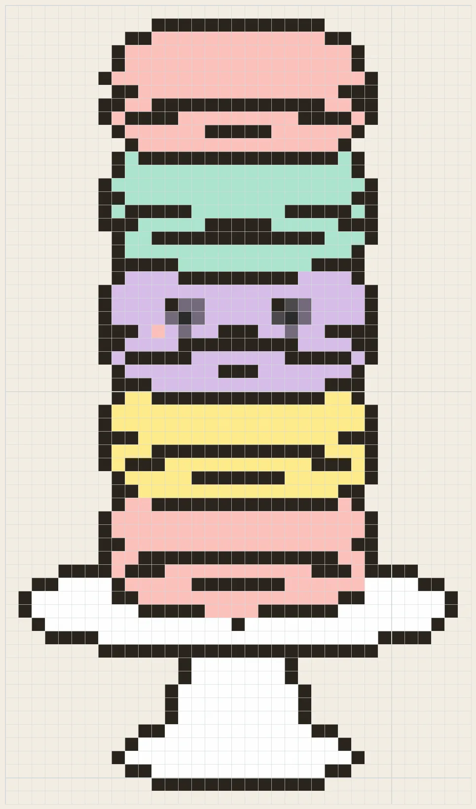 Macaron tower perler bead pattern