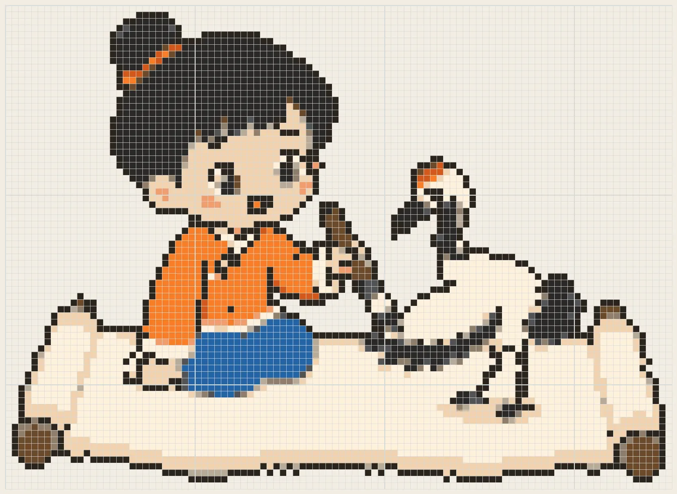 Boy with the magic brush perler bead pattern