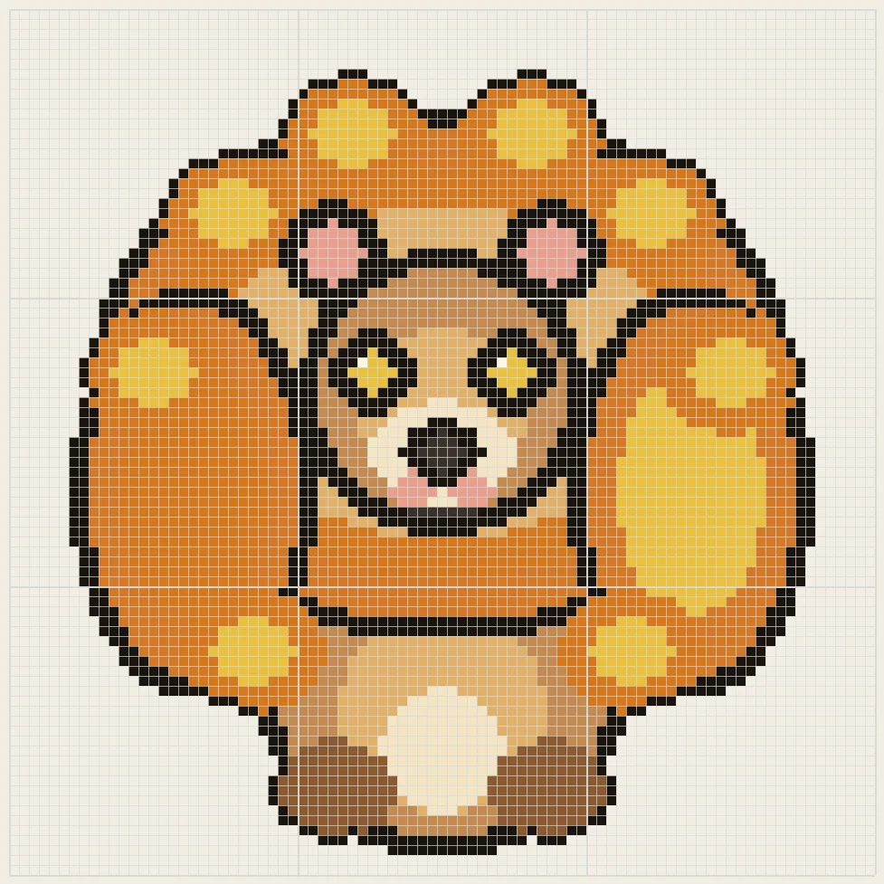 Majestic lion perler bead pattern