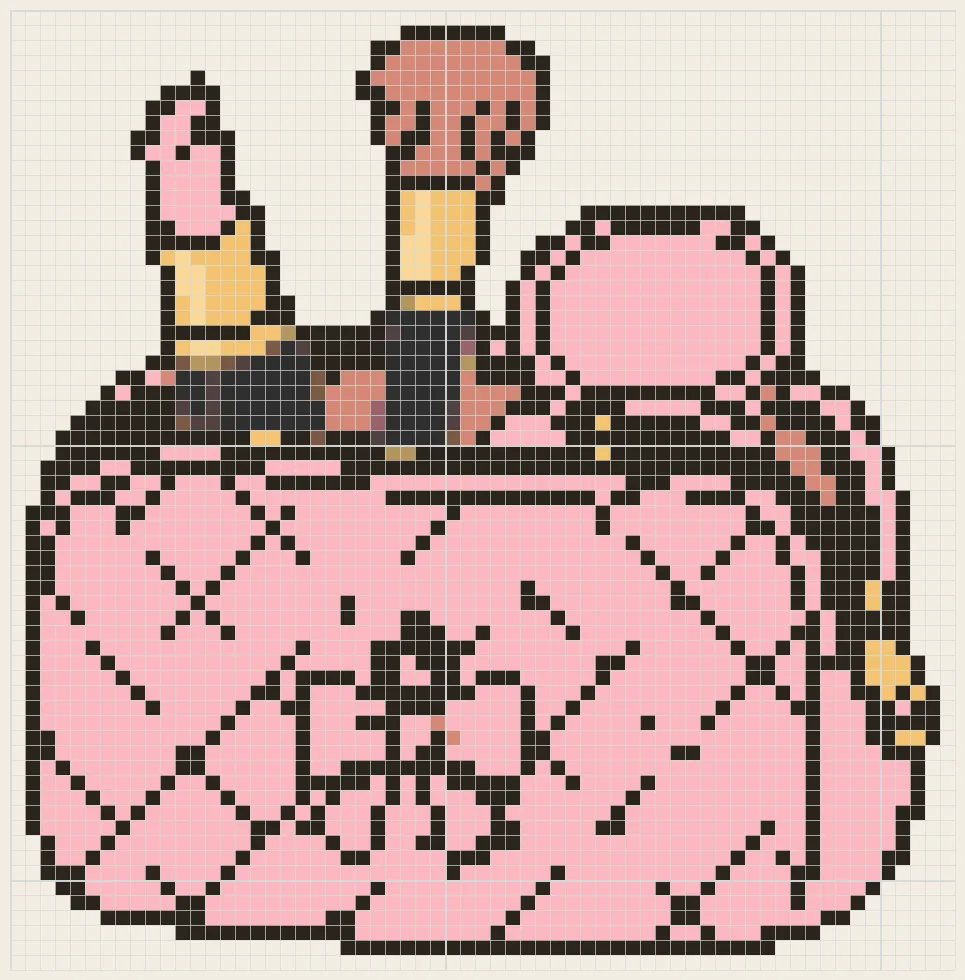 Quilted makeup pouch perler bead pattern