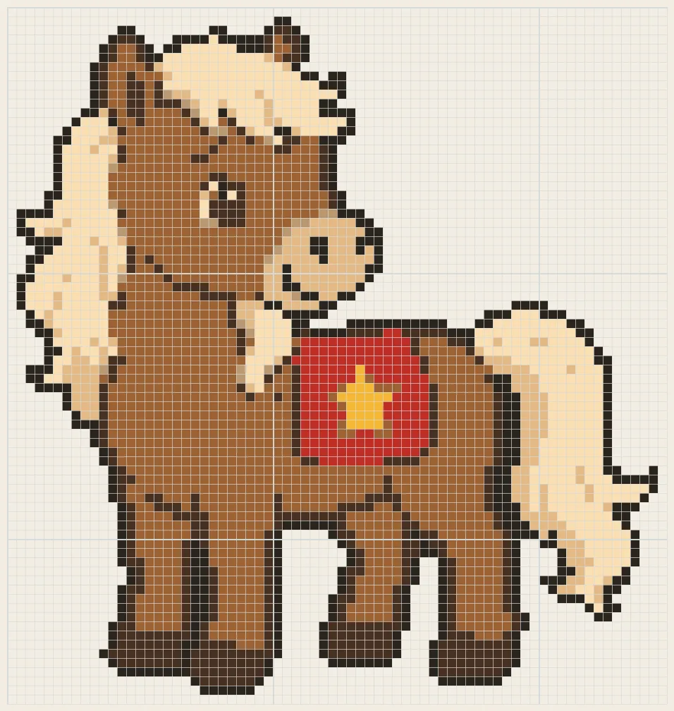 Star saddle horse perler bead pattern