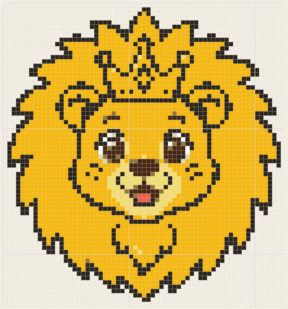Sunburst mane lion perler bead pattern