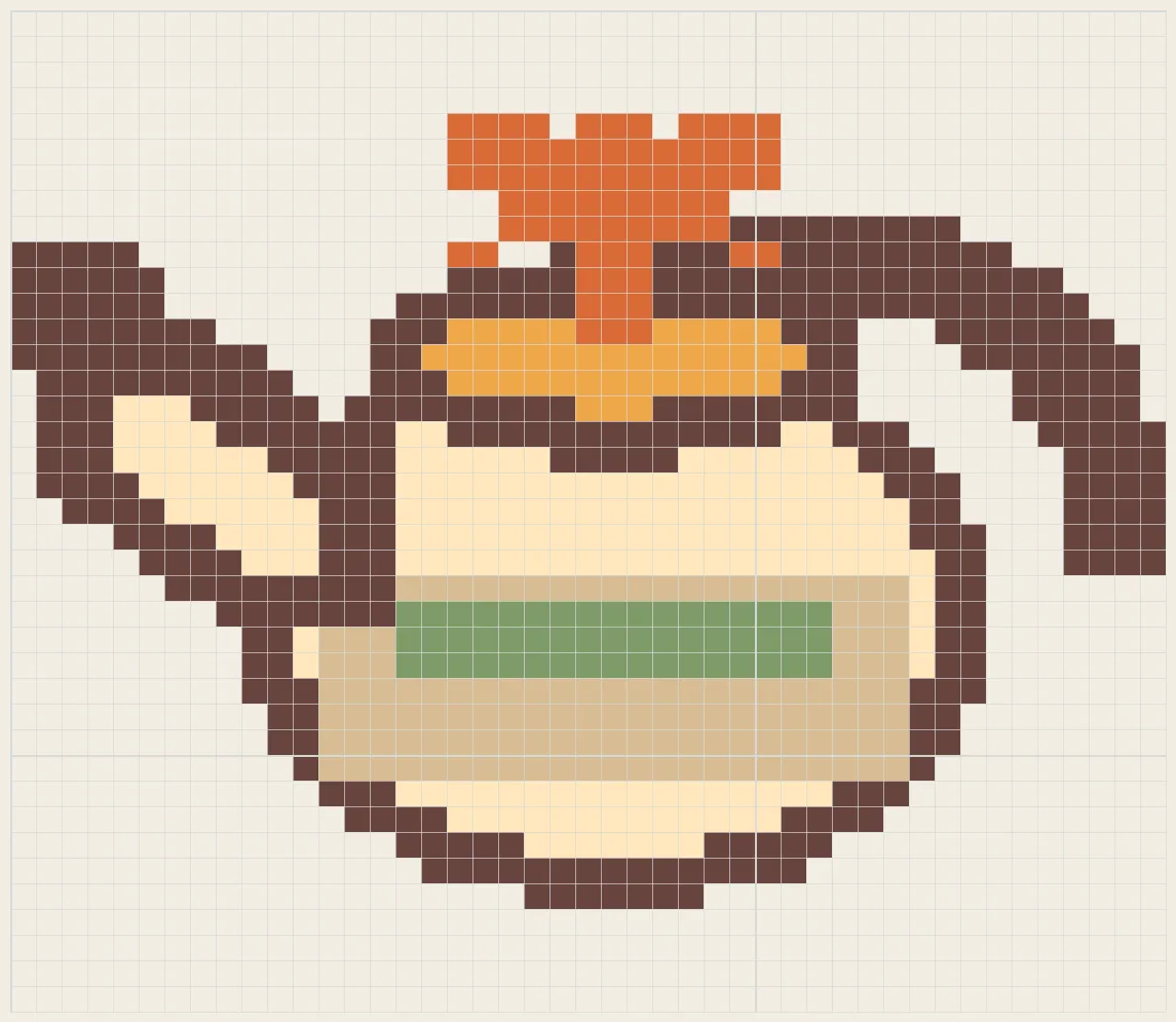 Maple leaf teapot perler bead pattern