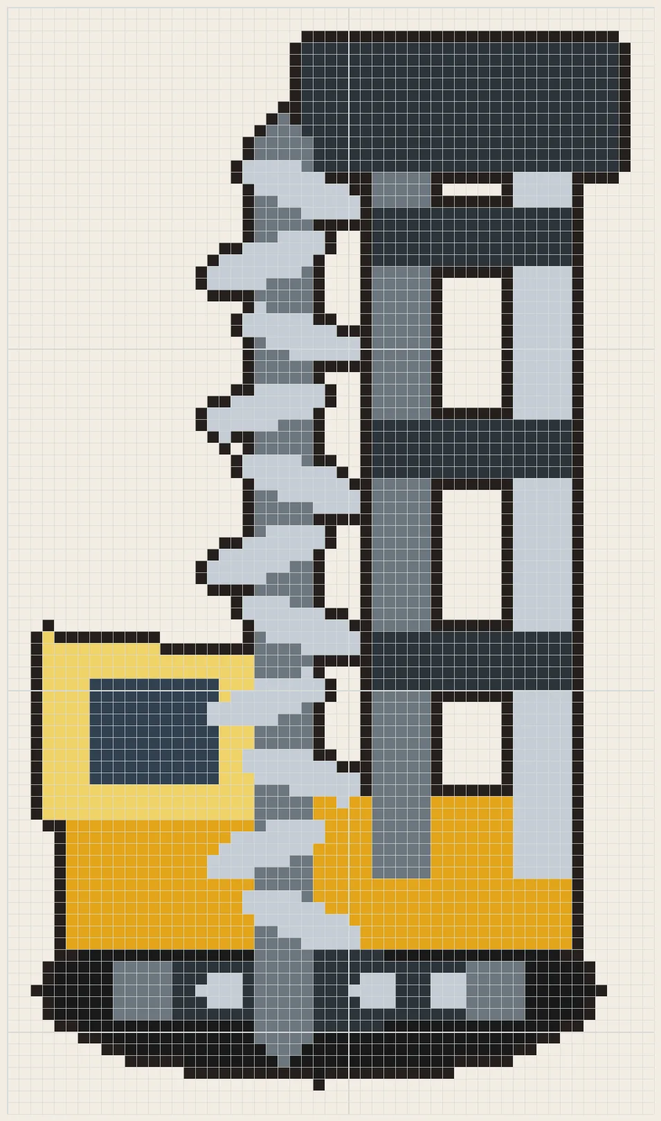 Vertical drill mast perler bead pattern
