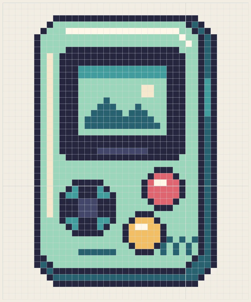 Mint pocket console perler bead pattern