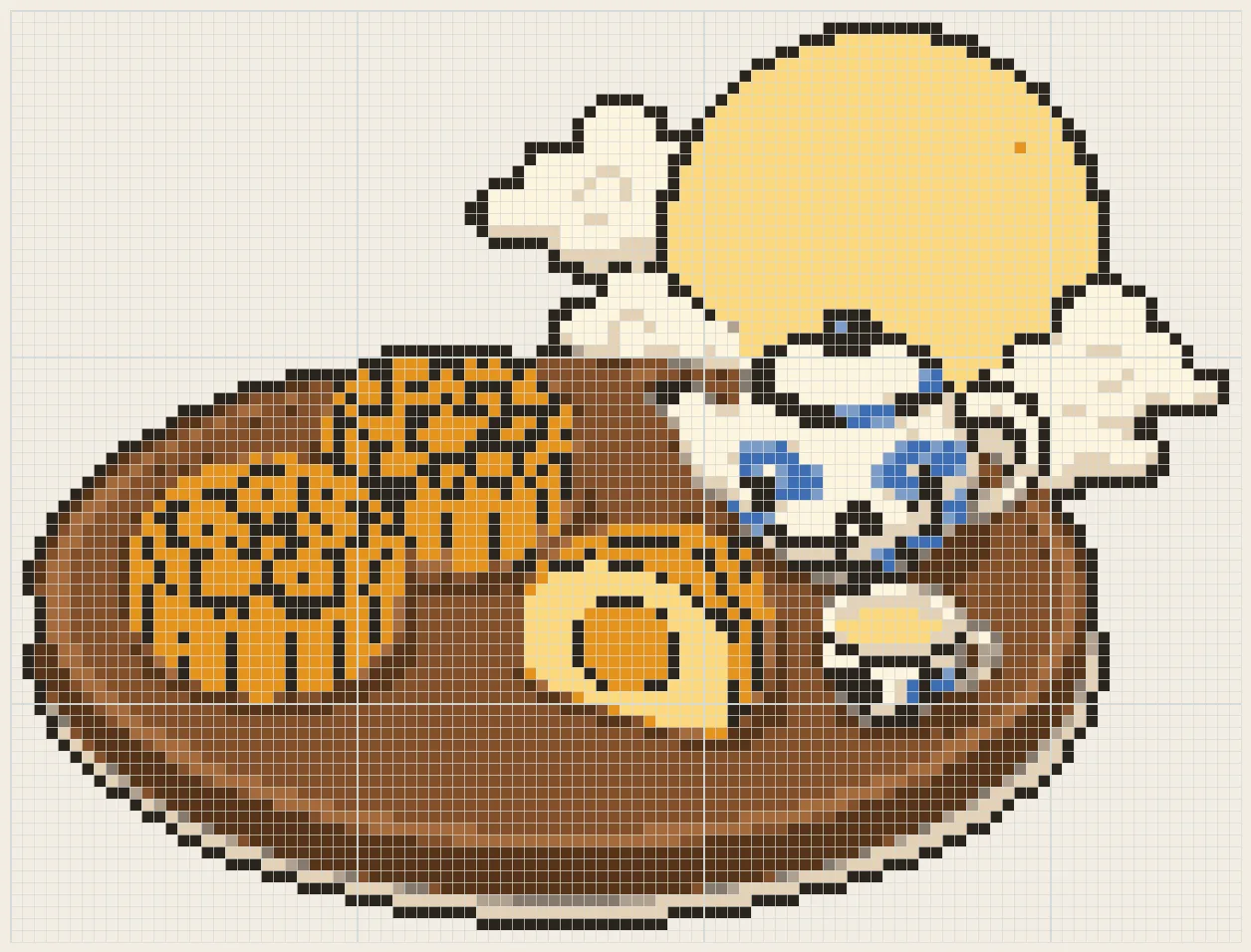Mooncakes and tea perler bead pattern