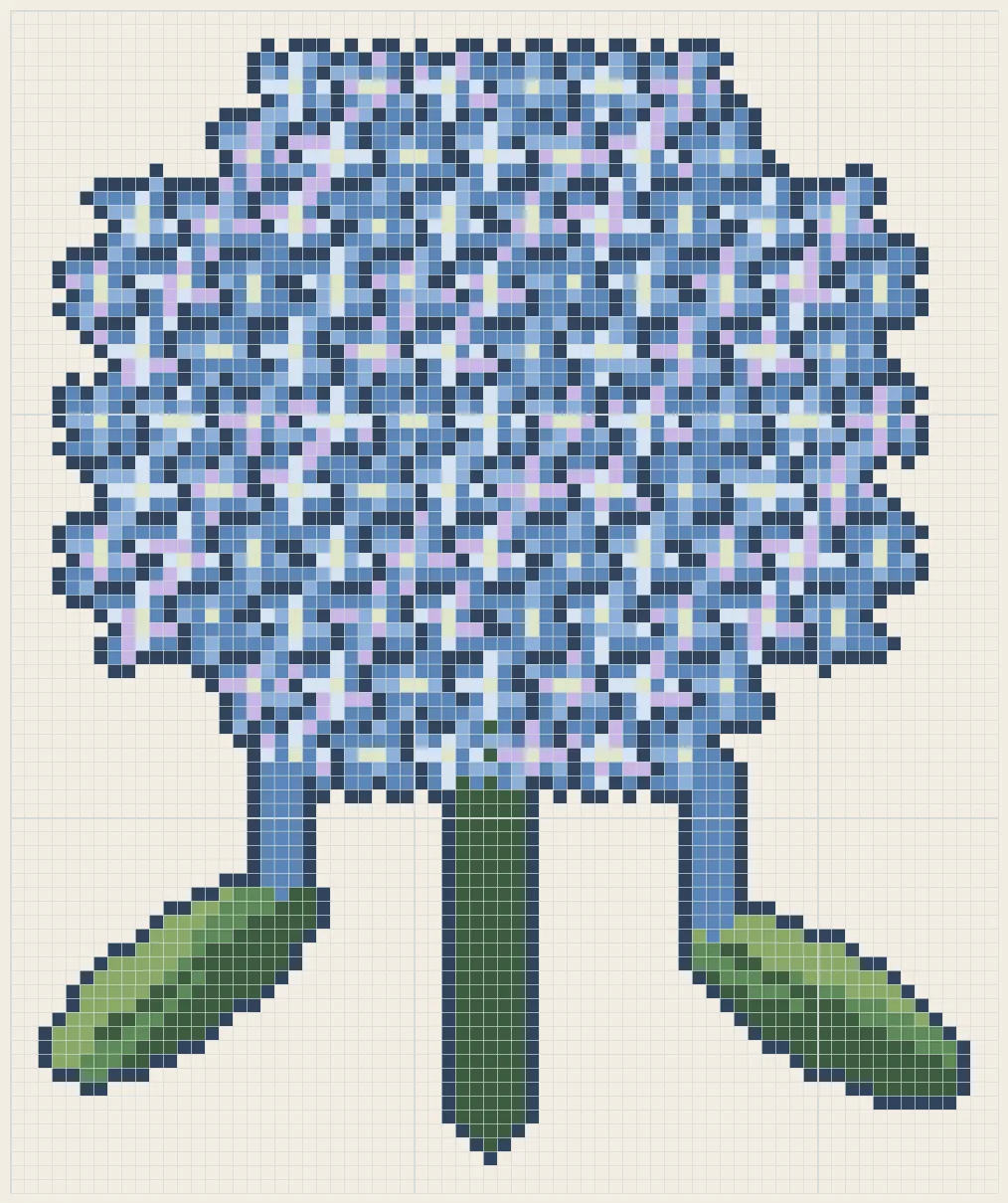 Mophead hydrangea perler bead pattern