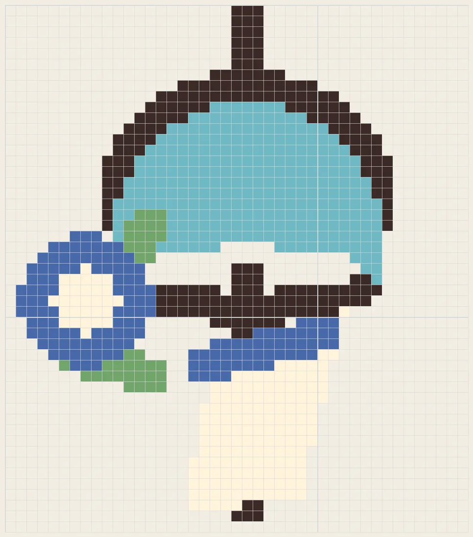 Wind chime and morning glory perler bead pattern