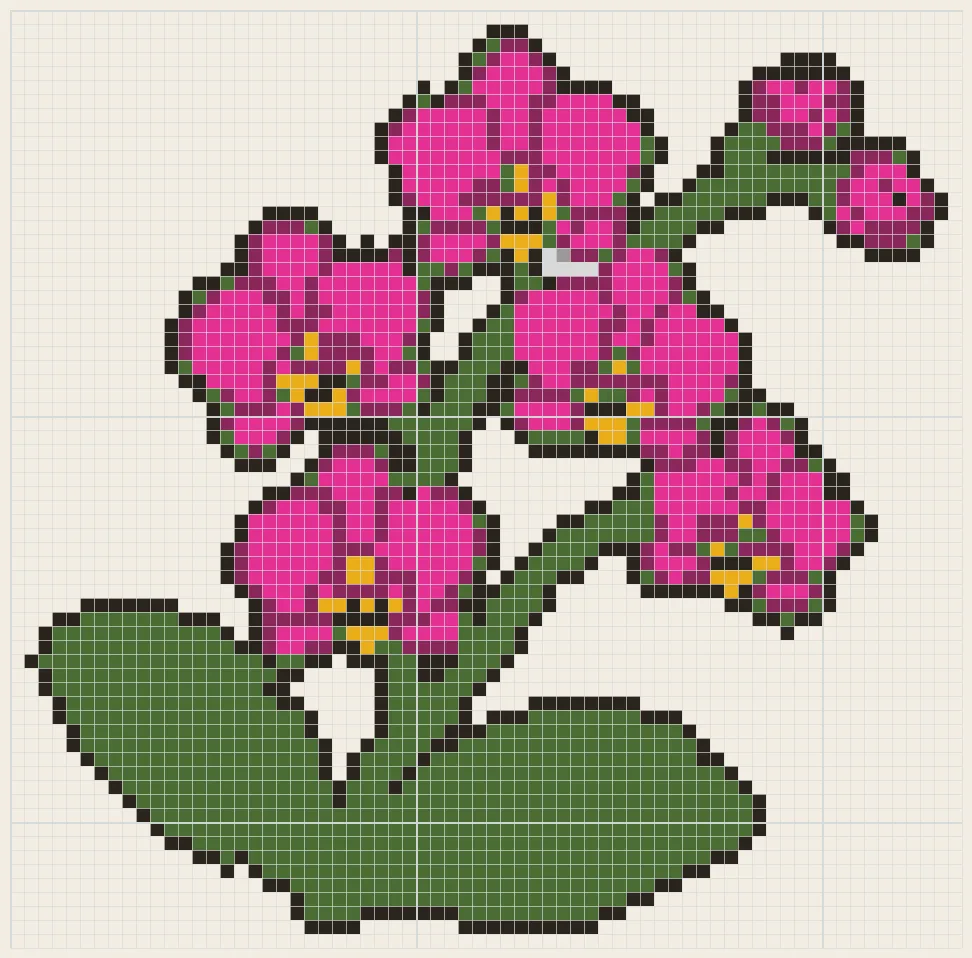 Moth orchid spray perler bead pattern