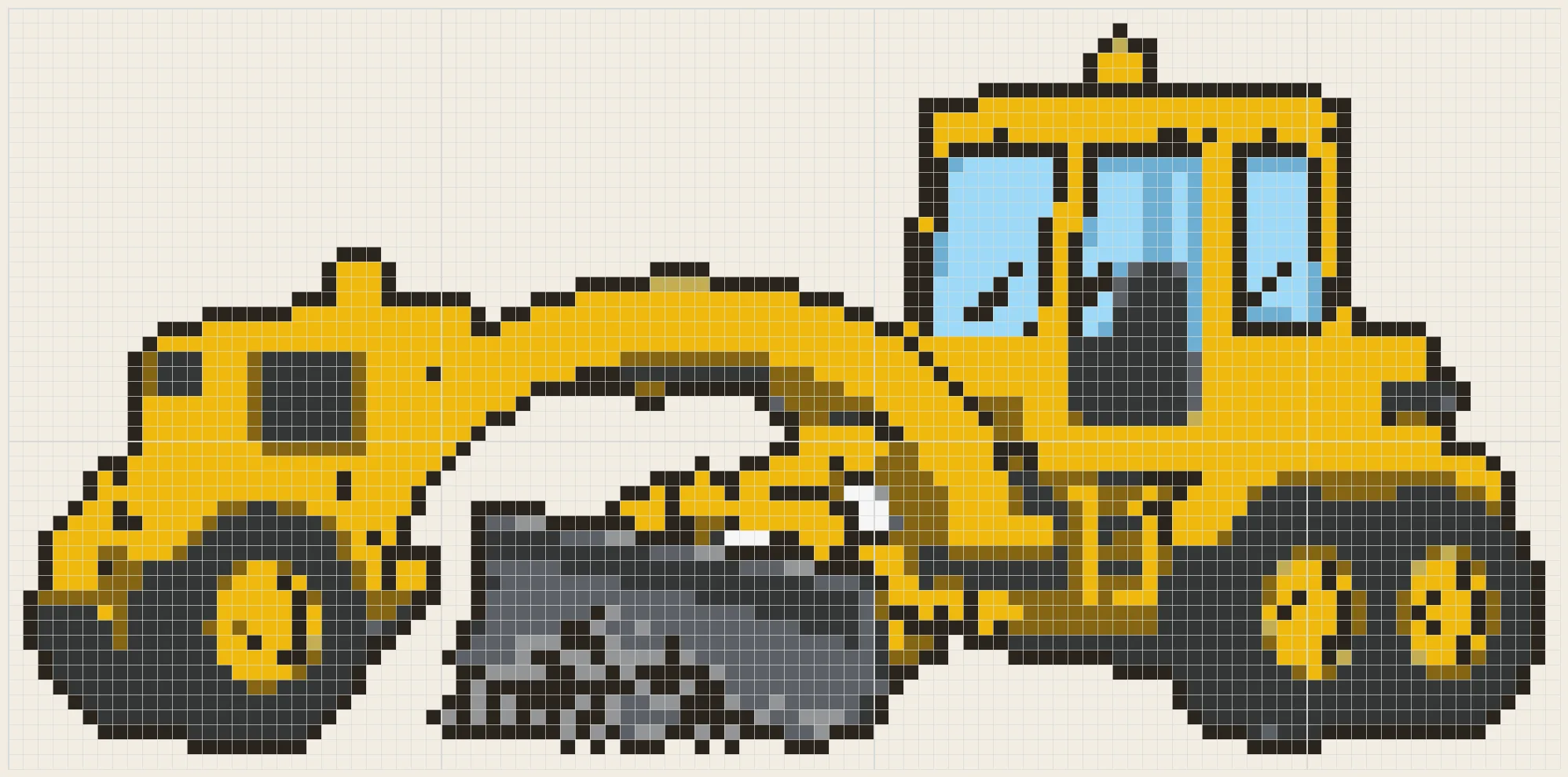Motor grader perler bead pattern