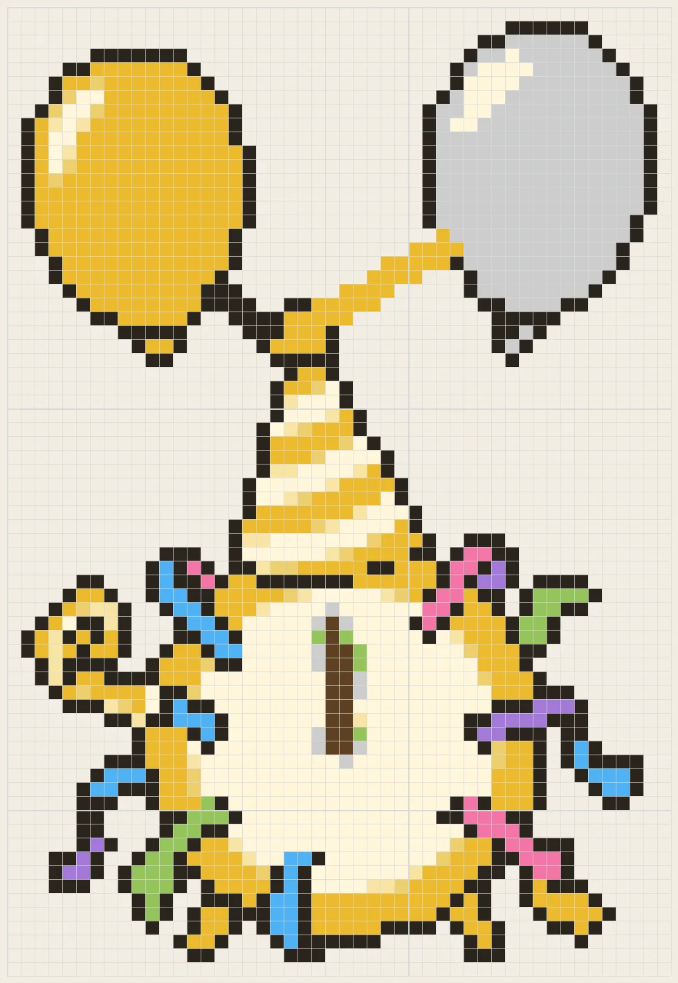 New Year's midnight clock perler bead pattern