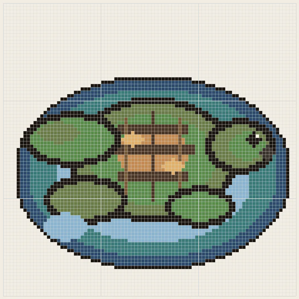Ocean turtle perler bead pattern