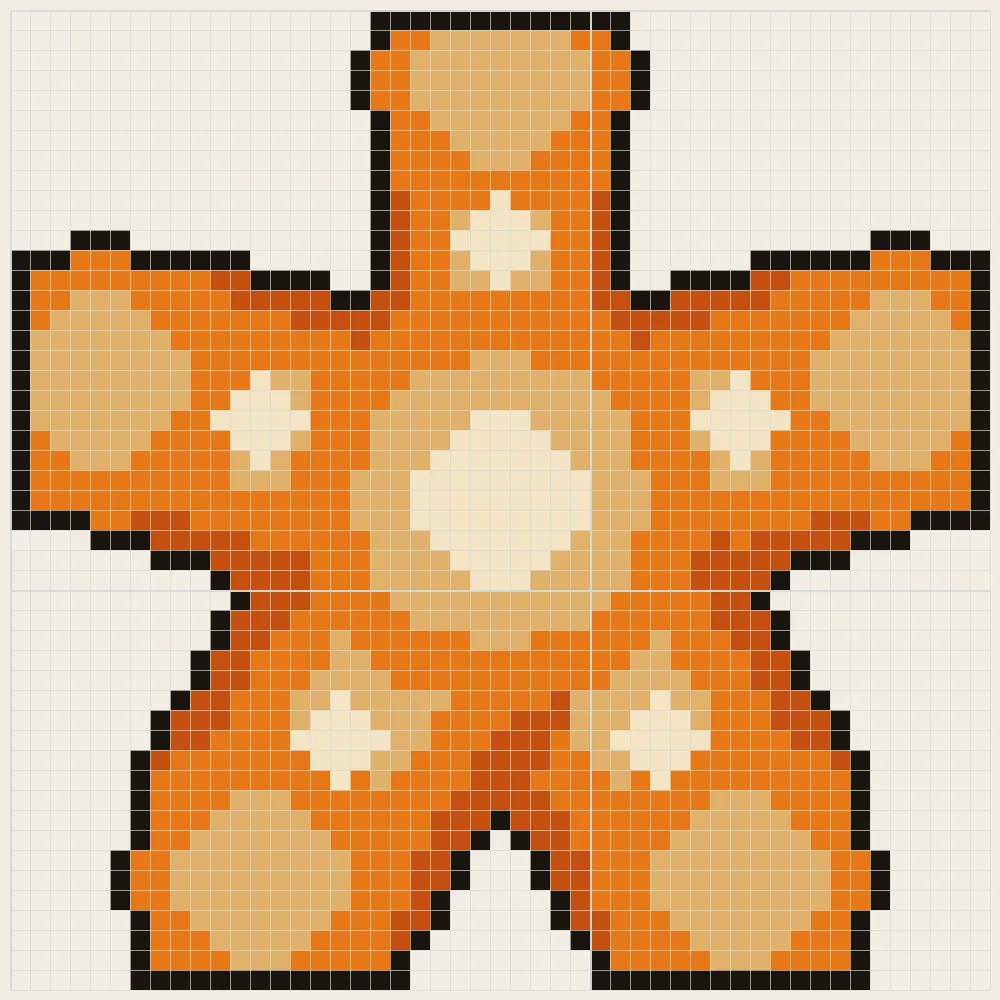 Ochre sea star perler bead pattern
