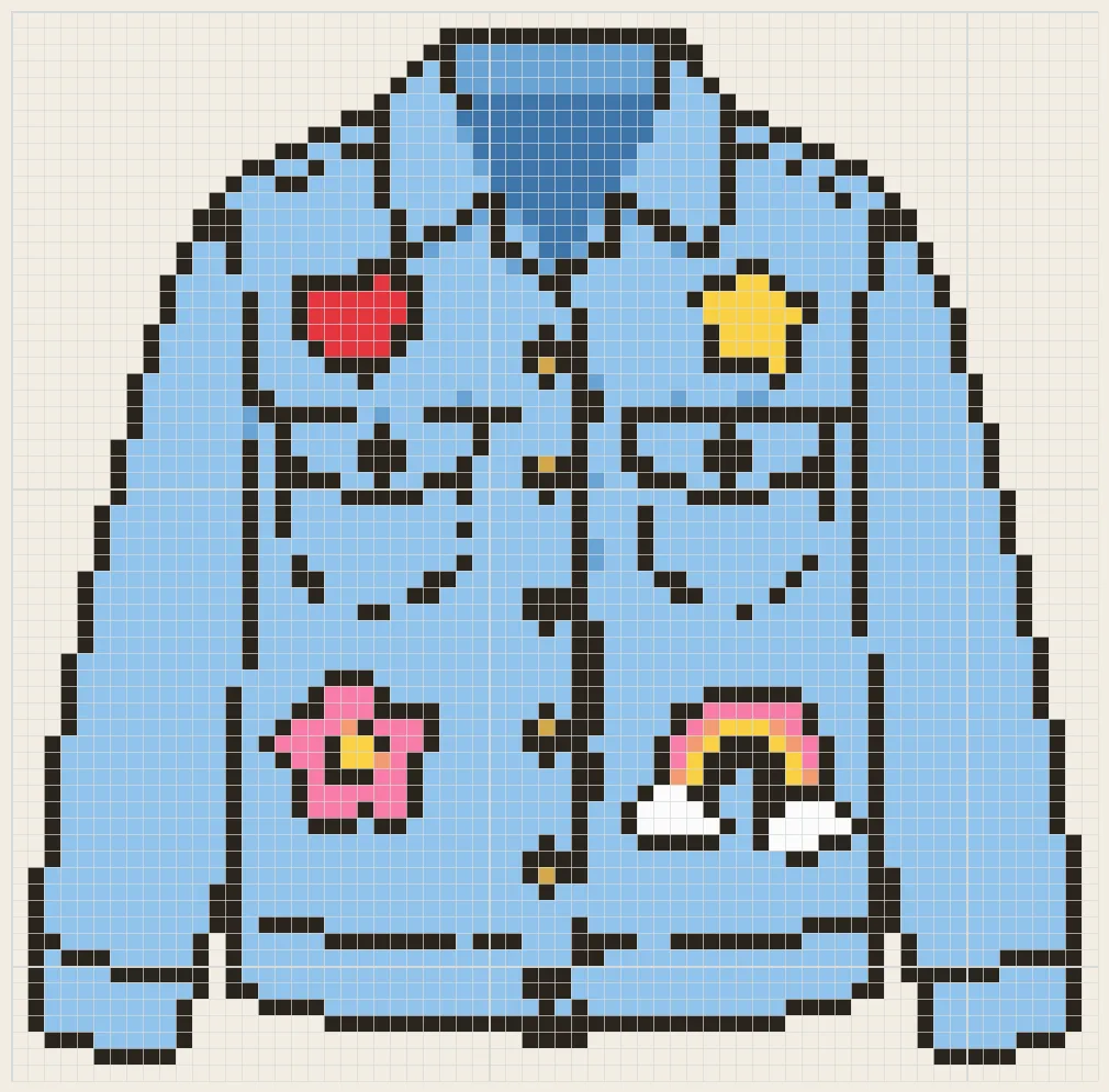 Patched denim jacket perler bead pattern