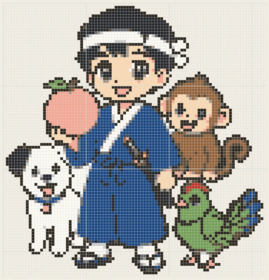 Peach boy and friends perler bead pattern