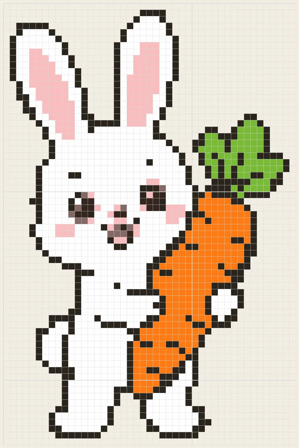Carrot bunny perler bead pattern