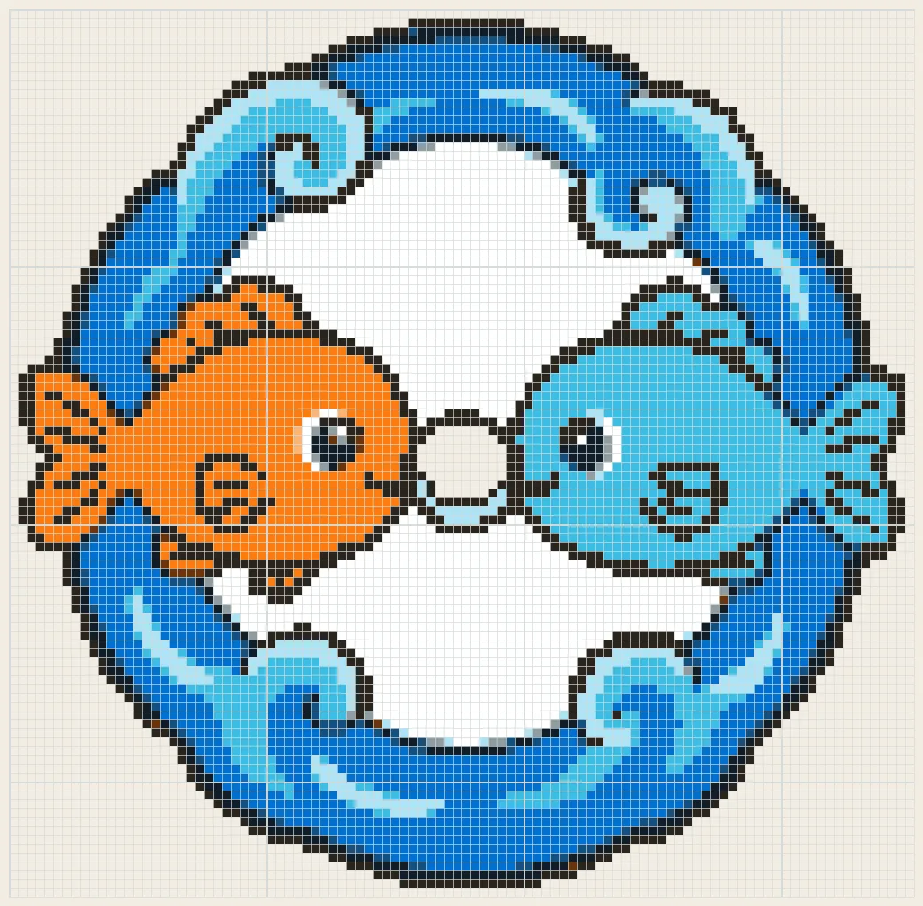 Ocean ring fish perler bead pattern