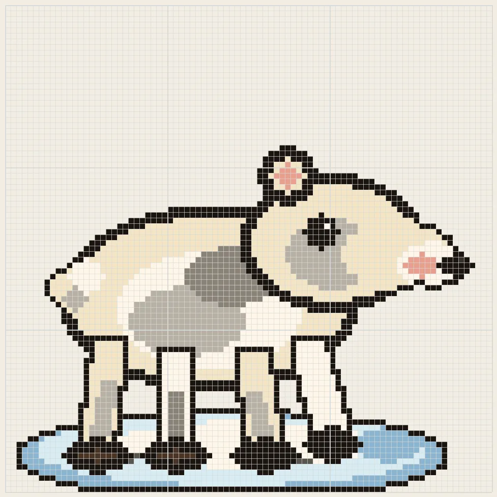Polar bear perler bead pattern