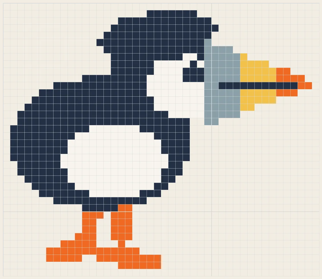 Puffin beak perler bead pattern