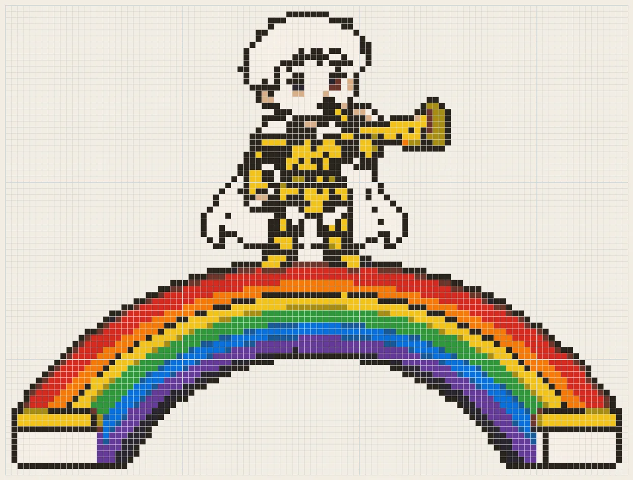 Rainbow bridge horn guard perler bead pattern