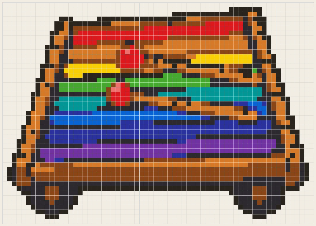 Rainbow xylophone perler bead pattern