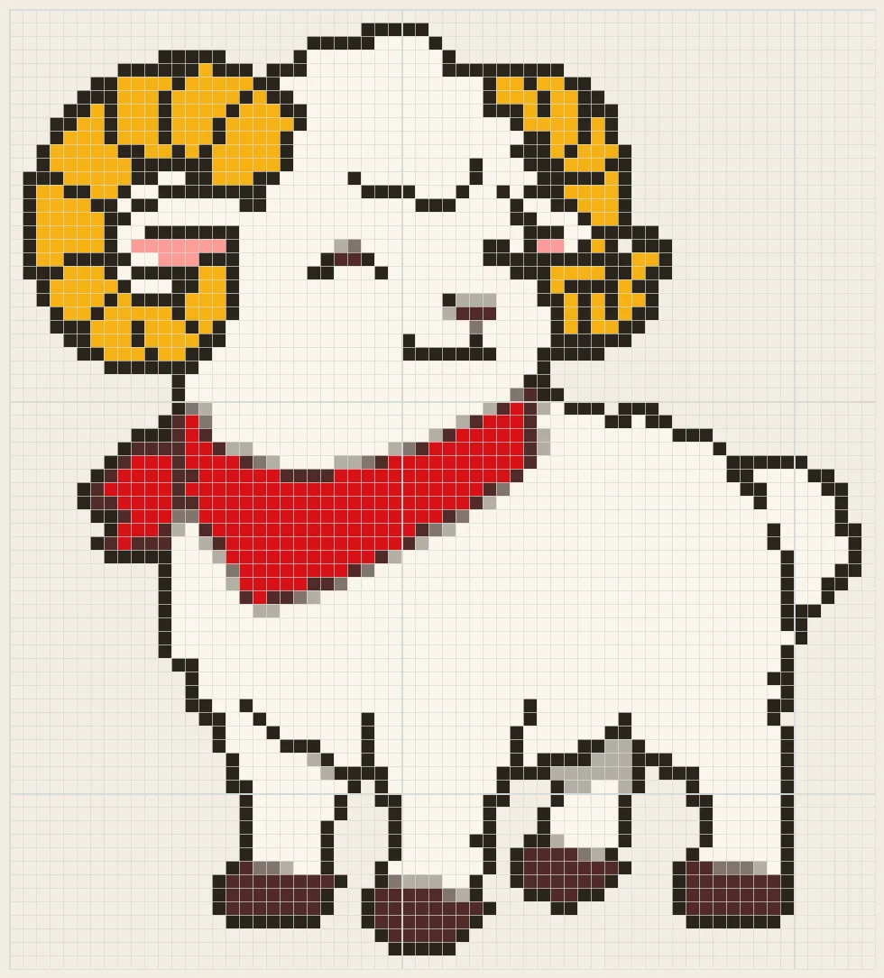 Spiral-horn ram perler bead pattern