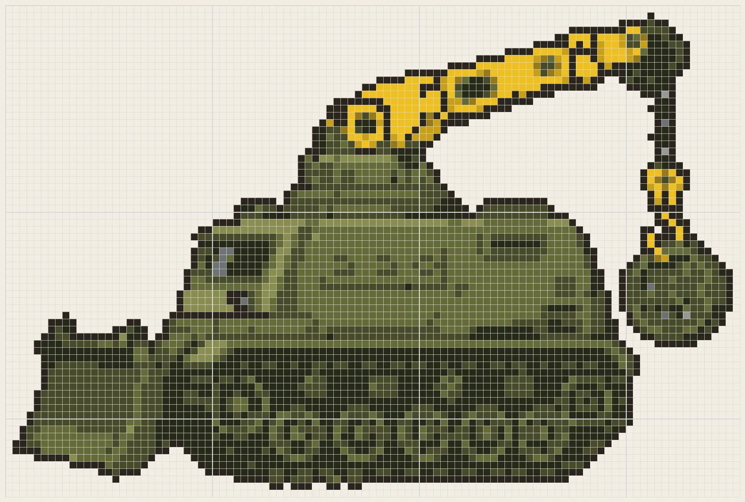 Armored recovery vehicle perler bead pattern
