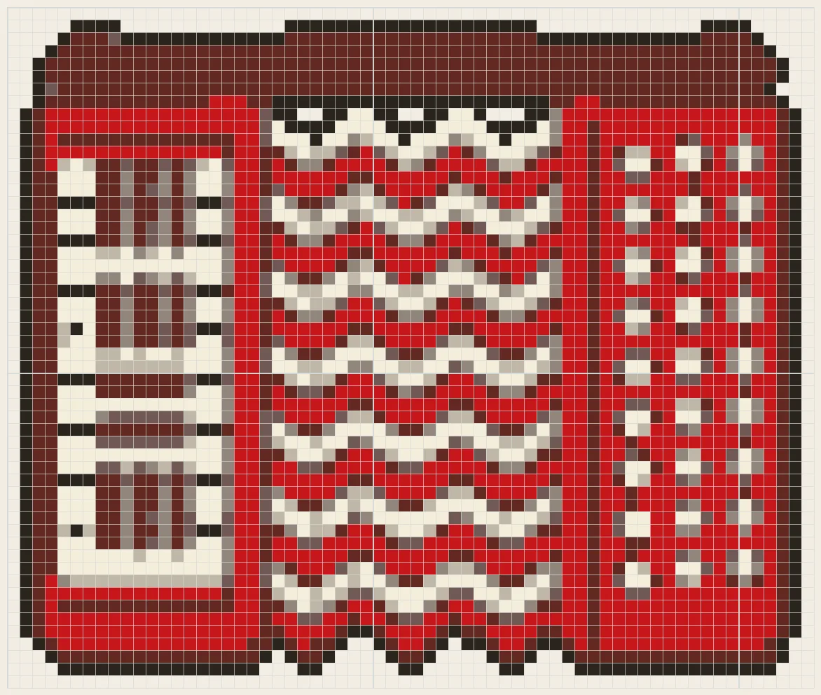 Red accordion perler bead pattern