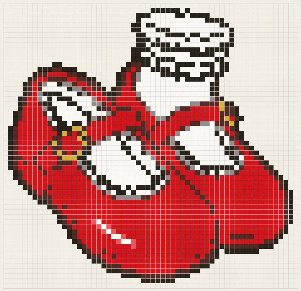 Red Mary Janes perler bead pattern