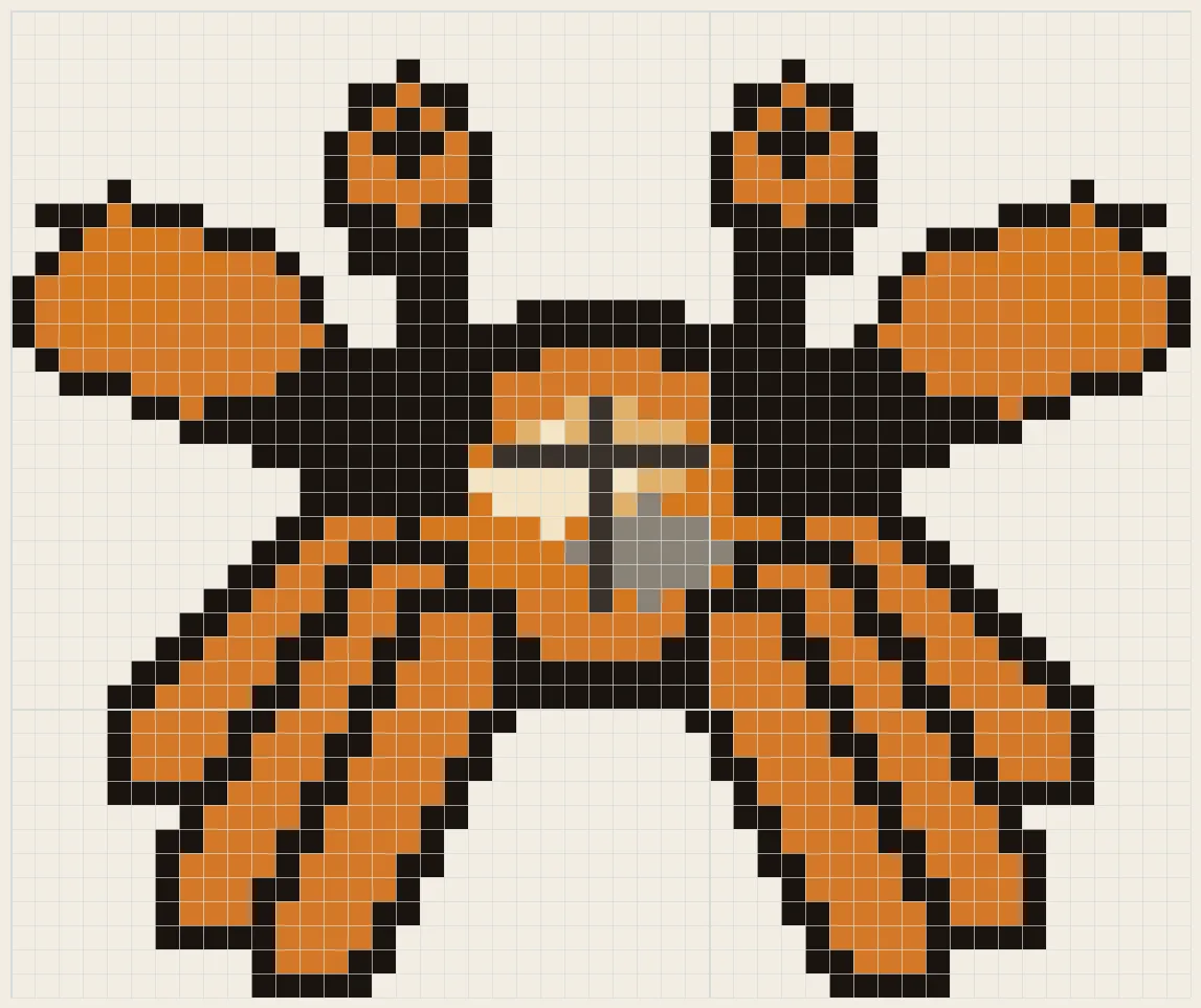 Reef crab perler bead pattern