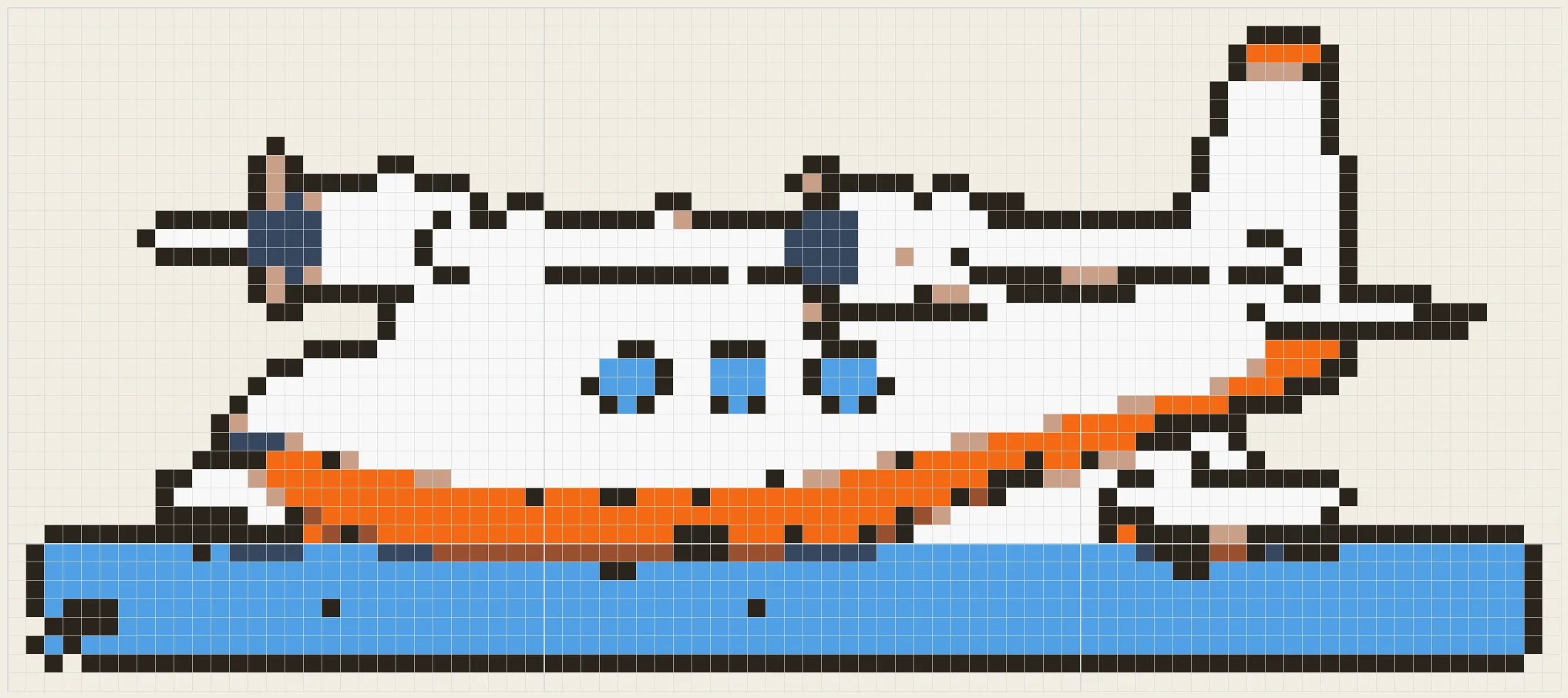 Rescue seaplane perler bead pattern