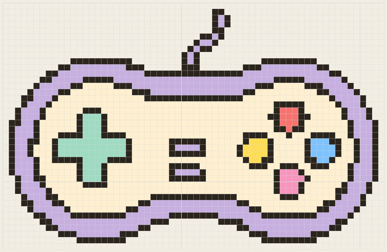 Pastel retro gamepad perler bead pattern