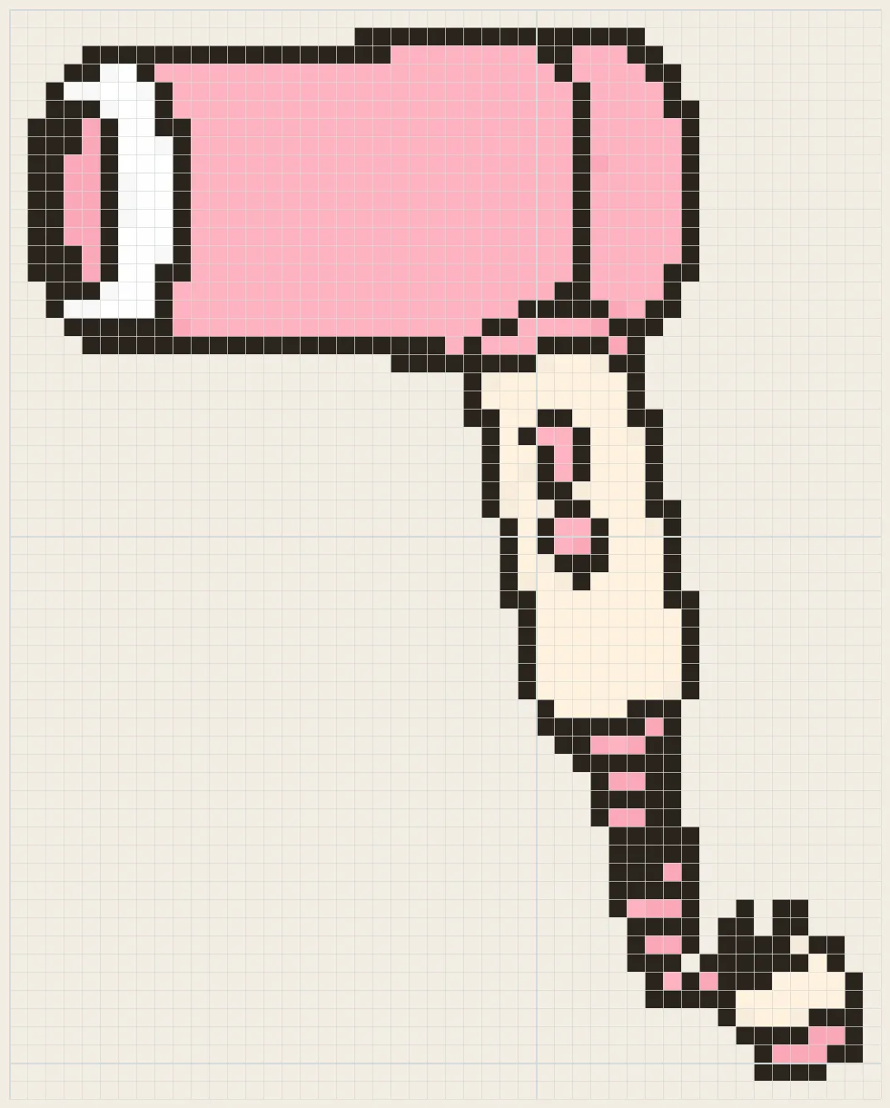 Retro hair dryer perler bead pattern