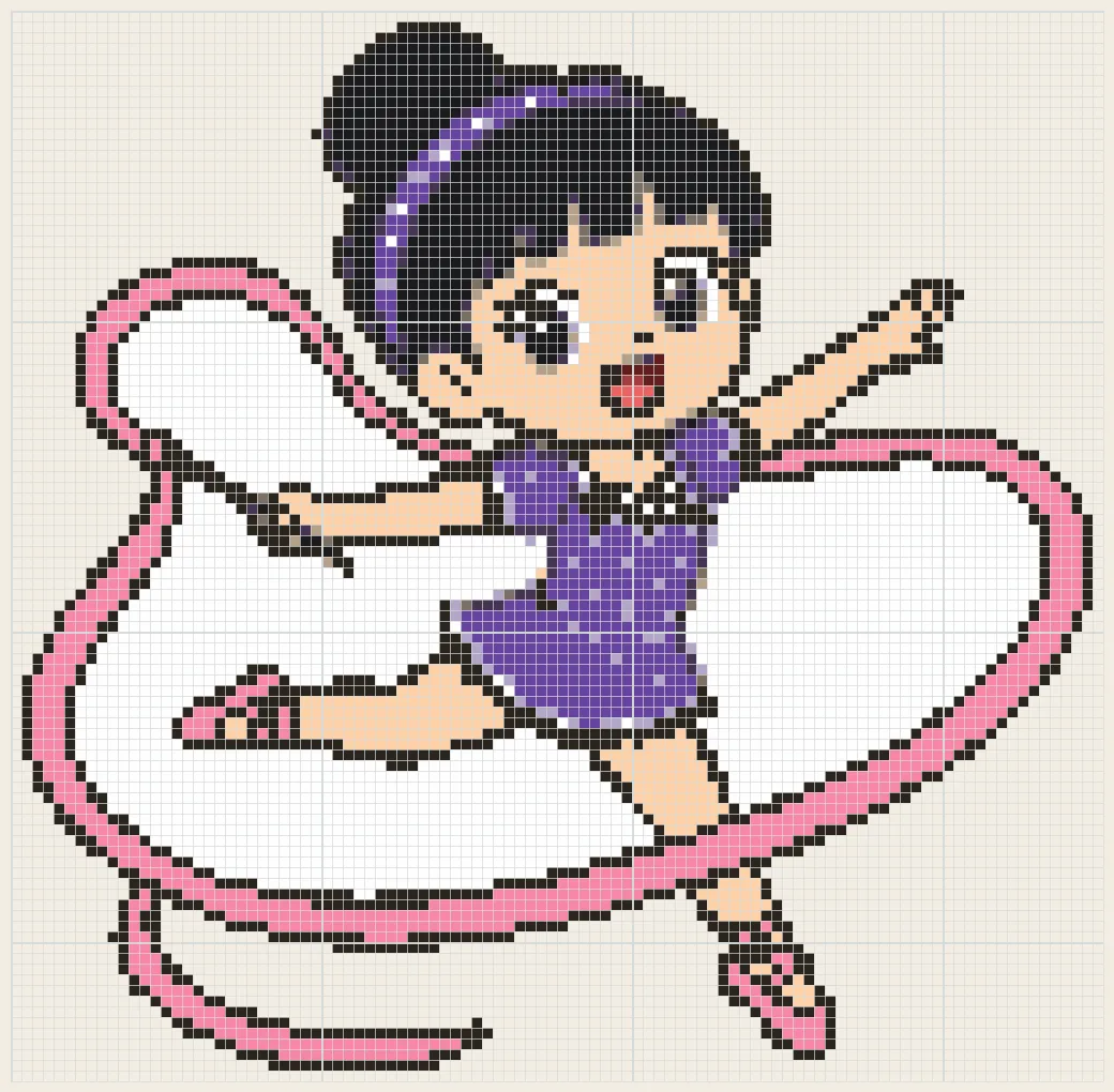Ribbon dancer perler bead pattern