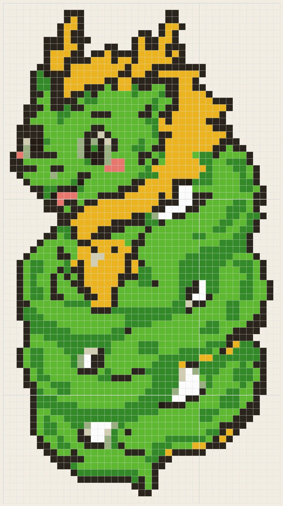 Pearl dragon perler bead pattern