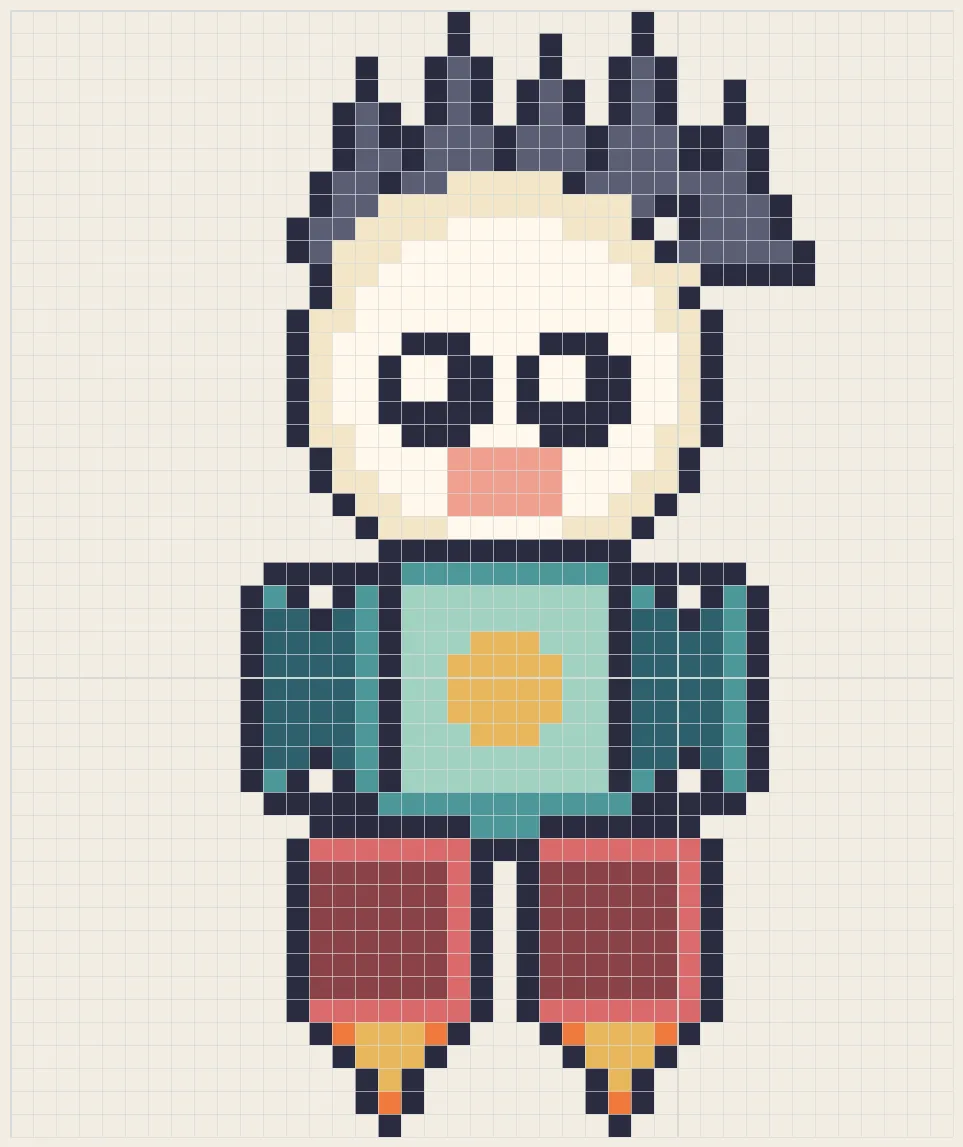 Rocket-boot boy perler bead pattern