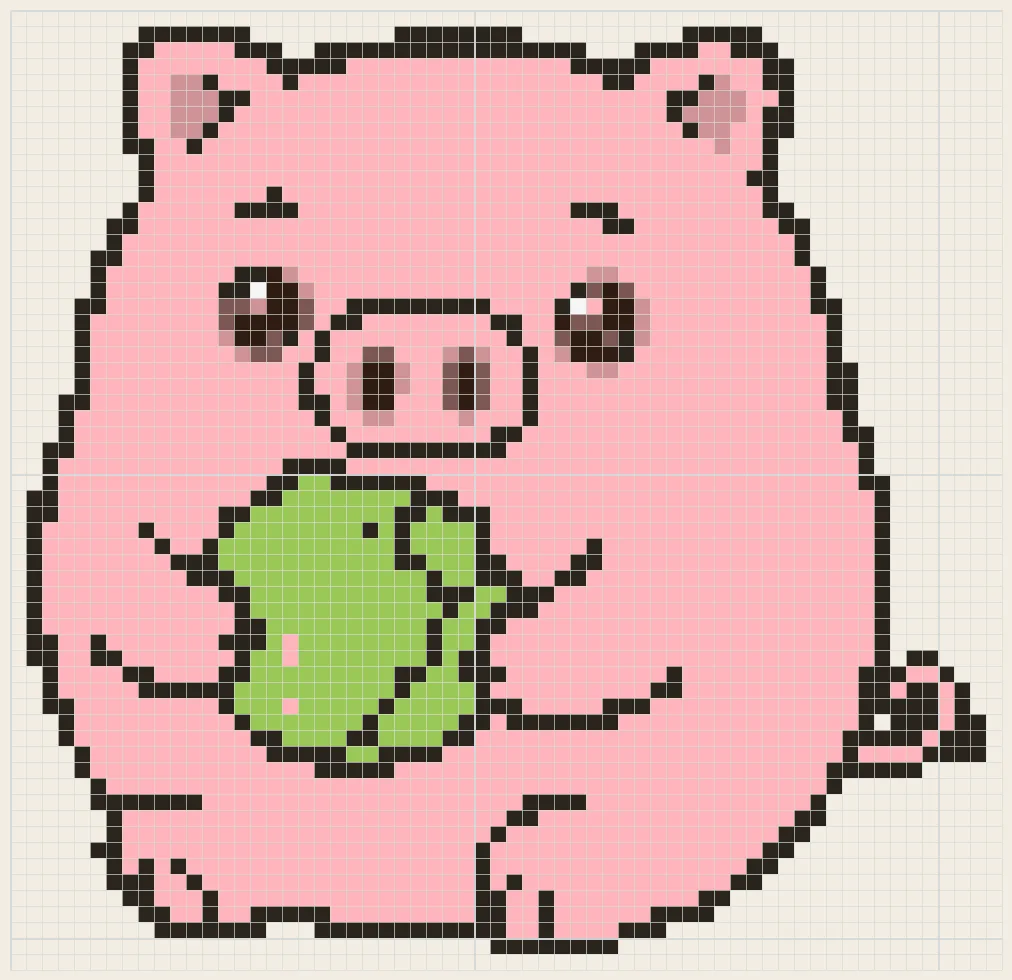 Cabbage piglet perler bead pattern