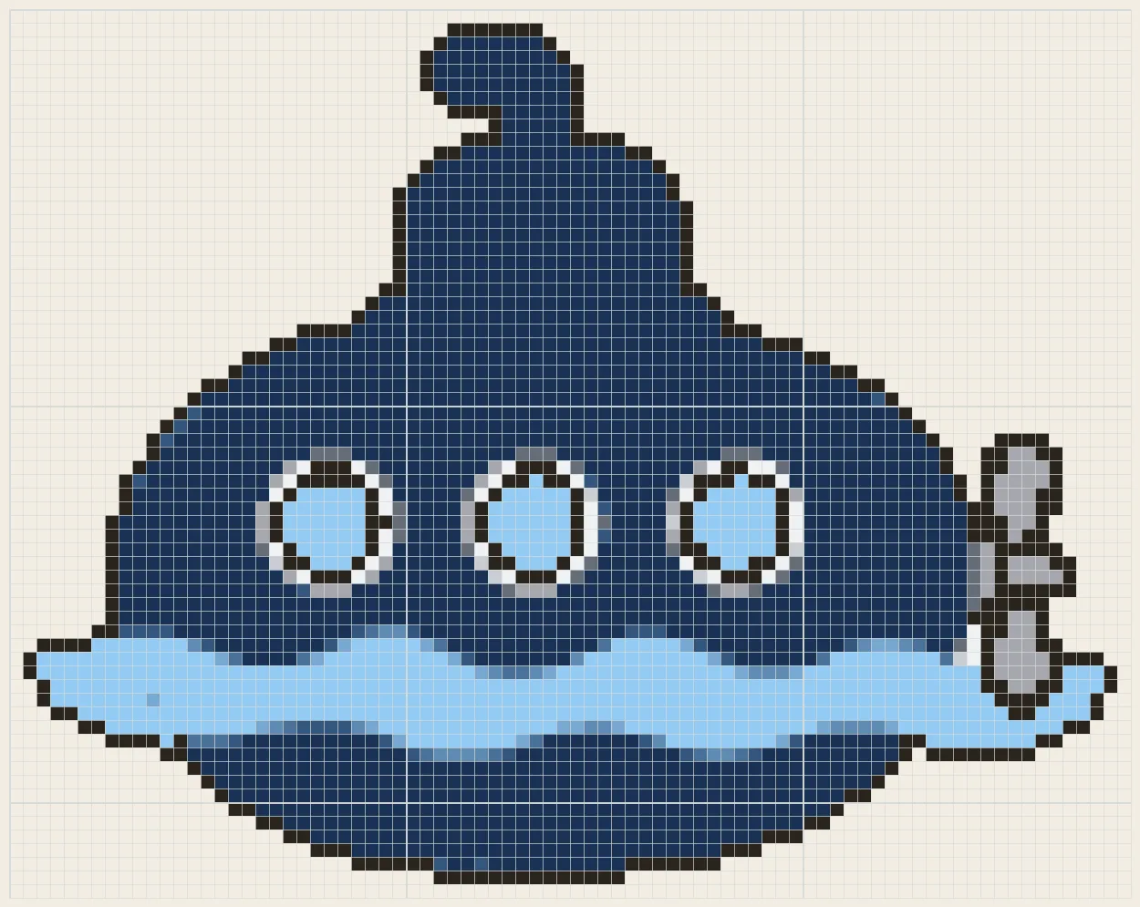 Round submarine perler bead pattern