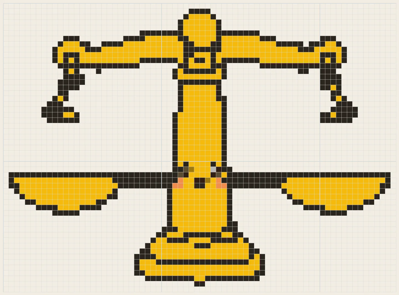 Smiling gold scales perler bead pattern