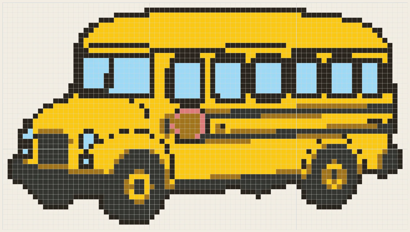 Yellow school bus perler bead pattern