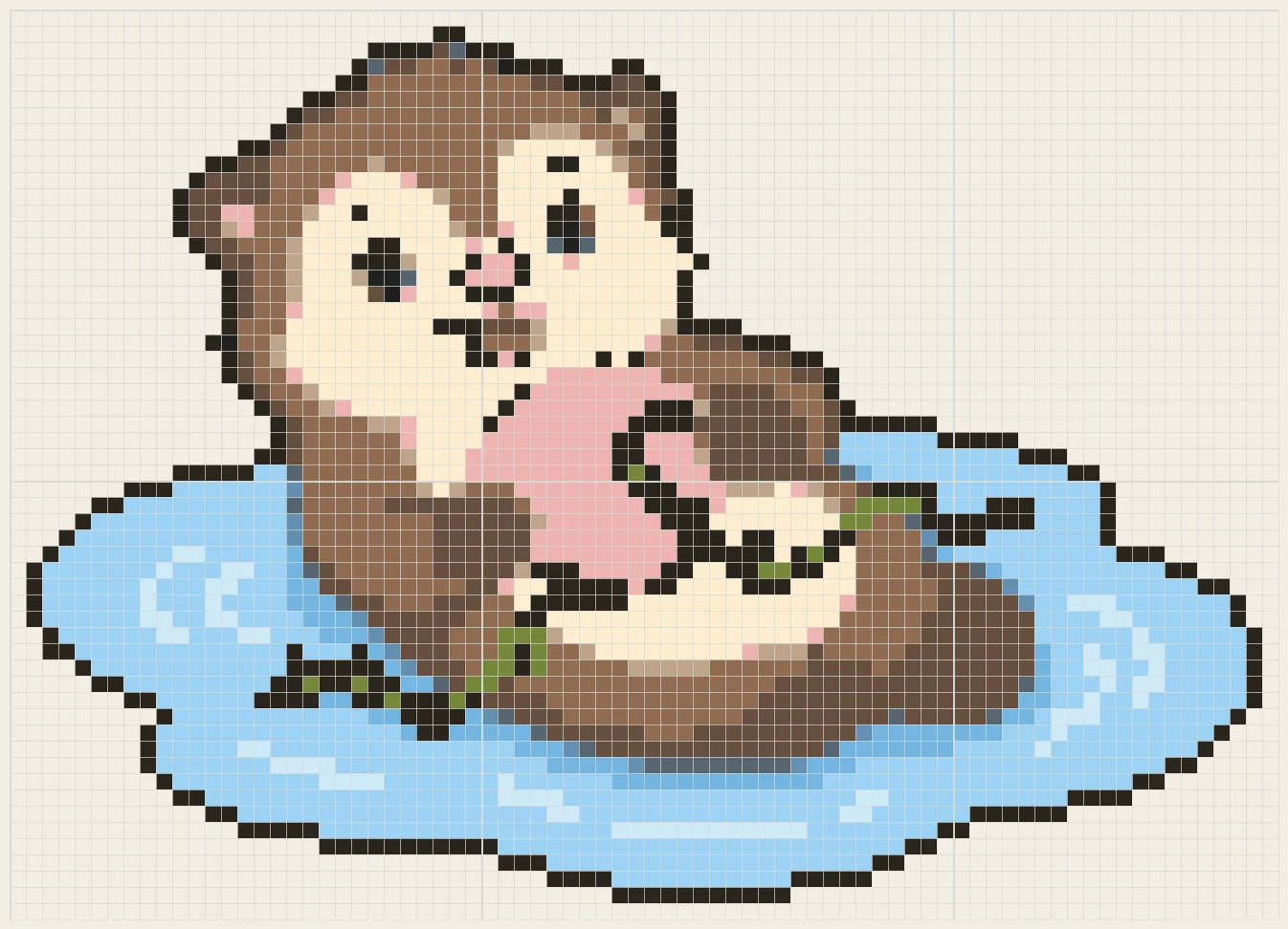 Floating sea otter perler bead pattern