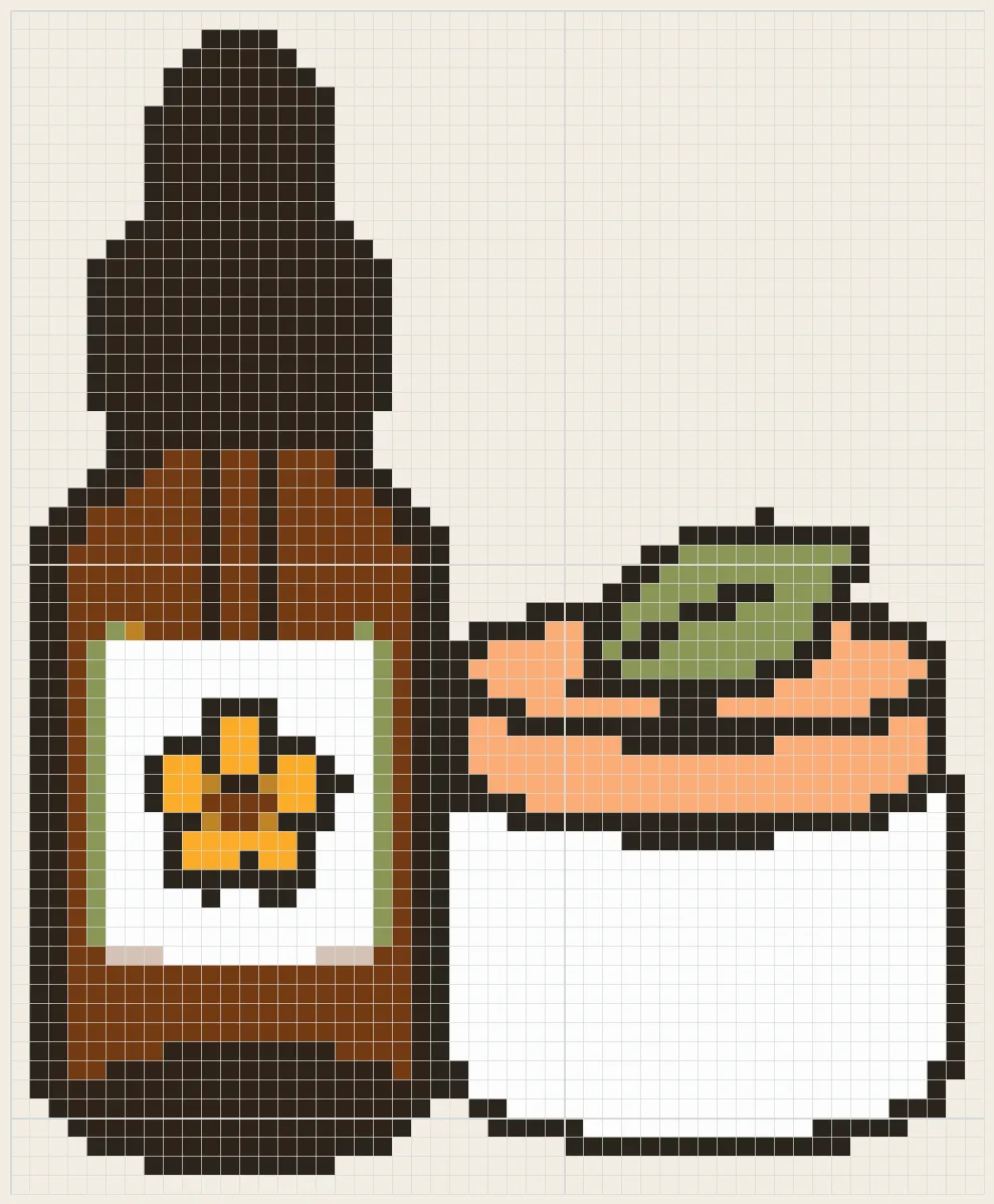 Serum and cream jar perler bead pattern