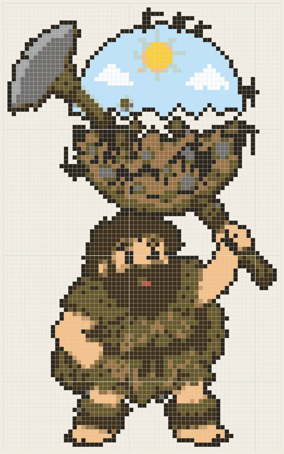 Sky-splitting giant perler bead pattern