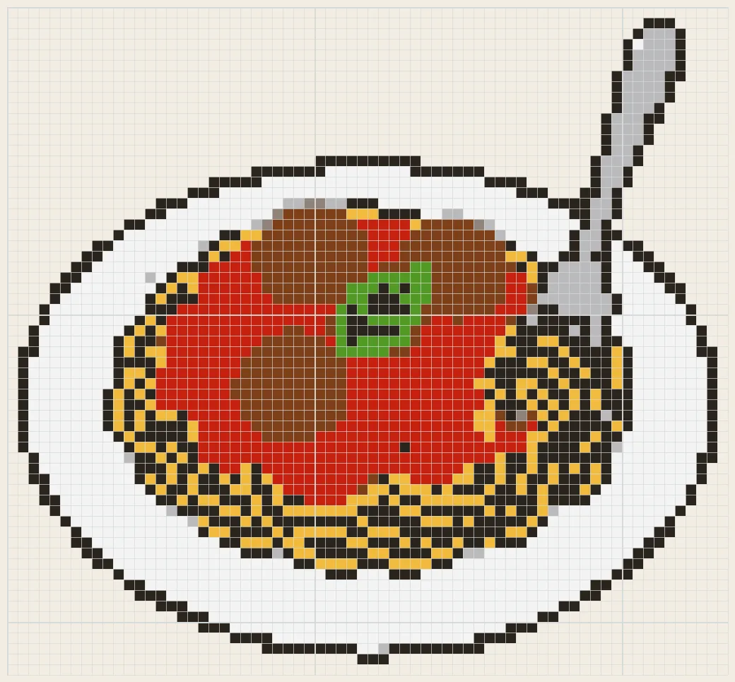 Spaghetti and meatballs perler bead pattern