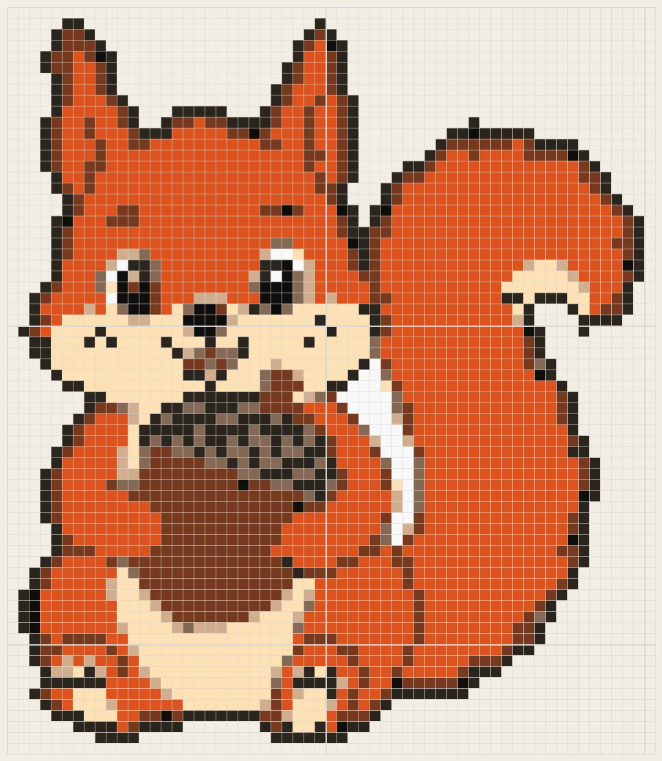 Squirrel with a big acorn perler bead pattern